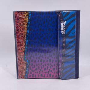 Mead Trapper Keeper 1" Binder 3 Ring Bright Animal Print Colorful Item X-539